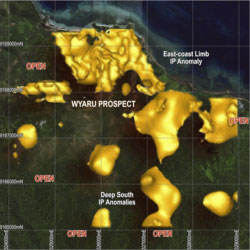 Romang North IP Anomalies (yellow shapes)