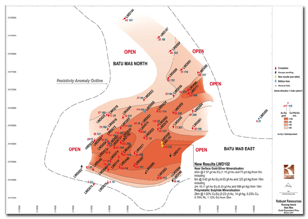 Gold-Silver Distribution - accordance with resistivity anomaly 